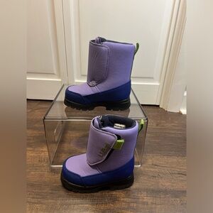 L.L. Bean Purple and Blue Kids Snow Boots with Lime Accents